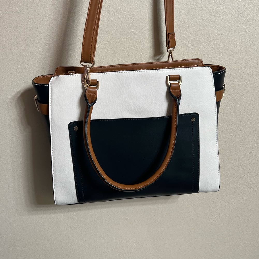 A New Day black, white, and brown purse